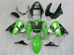 Motorcycle Fairings Kit - 2000-2001 Kawasaki ZX9R Green/White Fairings | NK90001-2