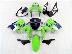 Motorcycle Fairings Kit - White/Green 2002-2003 Kawasaki ZX9R Motorcycle Fairings | NK90203-2