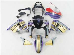 Motorcycle Fairings Kit - 2002-2003 Kawasaki ZX9R Custom Gold Multi Fairings | NK90203-4