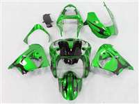 Motorcycle Fairings Kit - 2002-2003 Kawasaki ZX9R Metallic Green Tribal Fairings | NK90203-5