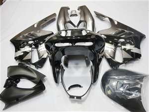 Motorcycle Fairings Kit - 1994-1997 Kawasaki ZX9R OEM Style Black/Titanium Fairings | NK99497-12