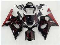 Motorcycle Fairings Kit - 2000-2002 Suzuki GSXR 1000 Red Fire Motorcycle Fairings | NS10002-22