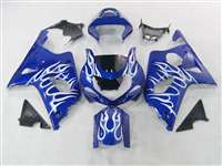 Motorcycle Fairings Kit - 2000-2002 Suzuki GSXR 1000 Metallic Ice Flames Fairings | NS10002-6
