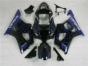 Motorcycle Fairings Kit - 2003-2004 Suzuki GSXR 1000 Purple Flames Fairings | NS10304-13