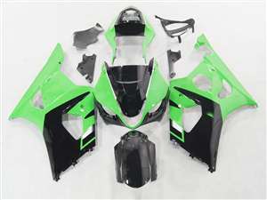 Motorcycle Fairings Kit - 2003-2004 Suzuki GSXR 1000 Green/Black Fairings | NS10304-2