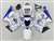 Motorcycle Fairings Kit - 2003-2004 Suzuki GSXR 1000 White/Blue Corona Fairings | NS10304-27