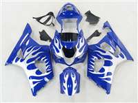 Motorcycle Fairings Kit - 2003-2004 Suzuki GSXR 1000 Metallic Tribal on Blue Fairings | NS10304-32