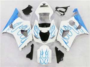 Motorcycle Fairings Kit - 2003-2004 Suzuki GSXR 1000 Sky Blue Flame Fairings | NS10304-34