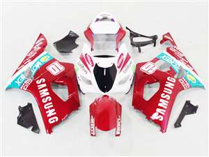 Motorcycle Fairings Kit - 2003-2004 Suzuki GSXR 1000 Candy Red Samsung Fairings | NS10304-8