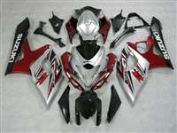 Motorcycle Fairings Kit - 2005-2006 Suzuki GSXR 1000 Silver/Maroon Fairings | NS10506-13