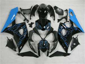 Motorcycle Fairings Kit - 2005-2006 Suzuki GSXR 1000 Sky Blue Flames Fairings | NS10506-18