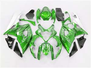 Motorcycle Fairings Kit - 2005-2006 Suzuki GSXR 1000 Metallic Green Fire Fairings | NS10506-50