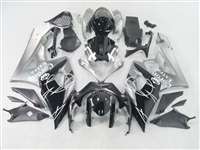 Motorcycle Fairings Kit - 2005-2006 Suzuki GSXR 1000 Black on Silver Fairings | NS10506-9