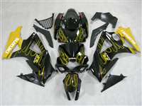 Motorcycle Fairings Kit - 2007-2008 Suzuki GSXR 1000 Yellow Fire Flame Fairings | NS10708-15