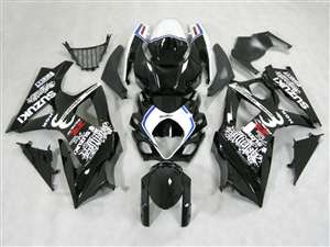 Motorcycle Fairings Kit - 2007-2008 Suzuki GSXR 1000 Lucky Strike Black Fairings | NS10708-17