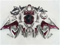 Motorcycle Fairings Kit - Maroon/Silver 2009-2016 Suzuki GSXR 1000 Motorcycle Fairings | NS10916-25