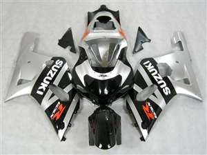 Motorcycle Fairings Kit - 2000-2003 Suzuki GSXR 600 750 Silver/Black Fairings | NS60003-19