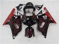 Motorcycle Fairings Kit - Red Flame 2000-2003 Suzuki GSXR 600 750 Motorcycle Fairings | NS60003-33