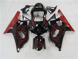 Motorcycle Fairings Kit - Red Flame 2000-2003 Suzuki GSXR 600 750 Motorcycle Fairings | NS60003-33