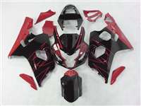 Motorcycle Fairings Kit - 2004-2005 Suzuki GSXR 600 750 Black/Red Accents Fairings | NS60405-15
