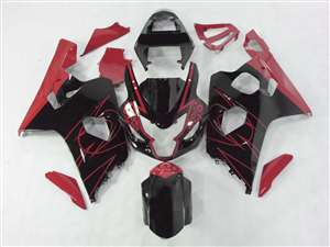 Motorcycle Fairings Kit - 2004-2005 Suzuki GSXR 600 750 Black/Red Accents Fairings | NS60405-15