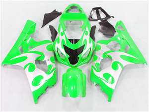 Motorcycle Fairings Kit - 2004-2005 Suzuki GSXR 600 750 Neon Green Tribal Fairings | NS60405-28