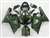 Motorcycle Fairings Kit - 2004-2005 Suzuki GSXR 600 750 Green Flames Fairings | NS60405-32