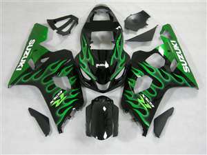 Motorcycle Fairings Kit - 2004-2005 Suzuki GSXR 600 750 Green Fire Fairings | NS60405-41