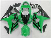 Motorcycle Fairings Kit - 2004-2005 Suzuki GSXR 600 750 Green/Black Accent Fairings | NS60405-59