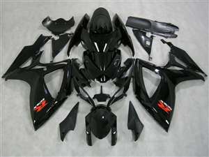 Motorcycle Fairings Kit - Gloss Black 2006-2007 Suzuki GSXR 600 750 Motorcycle Fairings | NS60607-48