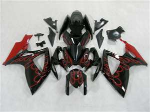 Motorcycle Fairings Kit - Red Fire 2006-2007 Suzuki GSXR 600 750 Motorcycle Fairings | NS60607-56