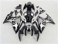 Motorcycle Fairings Kit - 2006-2007 Suzuki GSXR 600 750 Tribal White on Black Fairings | NS60607-63