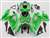 Motorcycle Fairings Kit - 2008-2010 Suzuki GSXR 600 750 Black Fire on Candy Green Fairing | NS60810-11