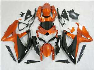 Motorcycle Fairings Kit - 2008-2010 Suzuki GSXR 600 750 Metallic Orange/Black Fairing | NS60810-25