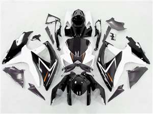 Motorcycle Fairings Kit - 2008-2010 Suzuki GSXR 600 750 Black/White OEM Style Fairing | NS60810-42