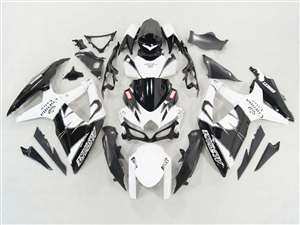 Motorcycle Fairings Kit - 2008-2010 Suzuki GSXR 600 750 Black/White Alstare Fairing | NS60810-43