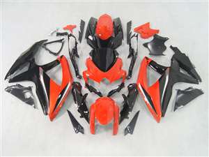 Motorcycle Fairings Kit - 2008-2010 Suzuki GSXR 600 750 Black/Red Accents Fairing | NS60810-7