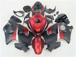 Motorcycle Fairings Kit - 1999-2007 Suzuki GSXR 1300 Hayabusa Candy Red/Black Fairings | NSH9907-101