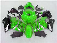 Motorcycle Fairings Kit - 1999-2007 Suzuki GSXR 1300 Hayabusa Green Tribal Fade Fairings | NSH9907-105