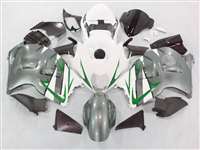 Motorcycle Fairings Kit - 1999-2007 Suzuki GSXR 1300 Hayabusa Silver/White/Green Fairings | NSH9907-114
