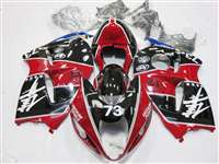 Motorcycle Fairings Kit - 1999-2007 Suzuki GSXR 1300 Hayabusa Black/Red Racing Fairings | NSH9907-125