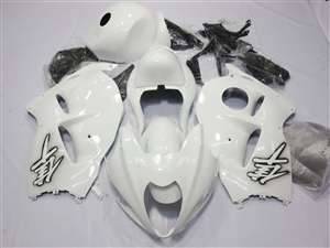 Motorcycle Fairings Kit - 1999-2007 Suzuki GSXR 1300 Hayabusa Pure White/Kanji Fairings | NSH9907-130