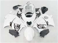 Motorcycle Fairings Kit - 1999-2007 Suzuki GSXR 1300 Hayabusa Black Kanji on White Fairings | NSH9907-22