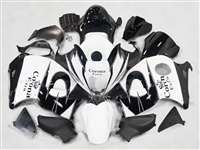 Motorcycle Fairings Kit - 1999-2007 Suzuki GSXR 1300 Hayabusa Corona Black/White Fairings | NSH9907-25