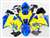 Motorcycle Fairings Kit - 1999-2007 Suzuki GSXR 1300 Hayabusa Yellow/Blue Fairings | NSH9907-32