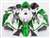 Motorcycle Fairings Kit - 1999-2007 Suzuki GSXR 1300 Hayabusa Green on White Fairings | NSH9907-5