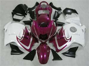 Motorcycle Fairings Kit - 1999-2007 Suzuki GSXR 1300 Hayabusa Purple/White Fairings | NSH9907-57