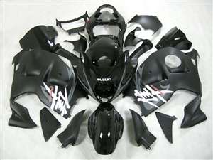 Motorcycle Fairings Kit - 1999-2007 Suzuki GSXR 1300 Hayabusa Silver Tribal on Black Fairings | NSH9907-63