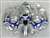 Motorcycle Fairings Kit - 1999-2007 Suzuki GSXR 1300 Hayabusa Blue Tribal on Silver Fairings | NSH9907-68