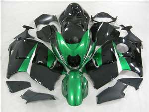 Motorcycle Fairings Kit - 1999-2007 Suzuki GSXR 1300 Hayabusa Candy Green/Black Fairings | NSH9907-87